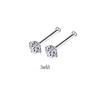 Pendientes de botón de plata pura S999 con cuentas redondas lisas, Pendientes de botón de plata con cuatro garras para el lóbulo de la oreja, Accesorios para piercing de oreja mini, Joyería de oreja delicada