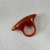 Anillo de Resina Geométrico Ovalado Facetado Colorido Estilo Vintage con Degradado - Joyería Yongge Europeo y Americano Transfronterizo