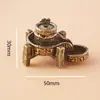 Molino de Piedra de Latón Sólido Flujo Inverso Inserto de Fragancia Bronce Varios Inserto de Fragancia Antiguo Decoración de Escritorio Mascota de Té Adornos de Objetos Viejos