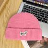 Gorro de punto con pegatina de cachorro para mujer, estilo coreano, de invierno, grande, cálido y frío, gorro Baotou para estudiantes, combinable