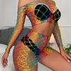 Amazon Caliente Sexy Redes traje Transfronterizo Color Arcoíris Nuevo Perspectiva de Mujer