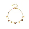 Tobillera Coreana Nueva Dulce y Sencilla de Corazones de Colores Moda Estilo Literario Celebridad de Internet Tobillera Completa de Diamantes Corazón de Melocotón