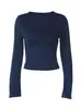 Ropa de Mujer Amazon 2025 Otoño Nueva Moda Sexy Crop Top de Pico Profundo Ajustado Versátil Tejido al por Mayor