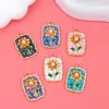 Venta al por mayor transfronteriza Nuevo Colgante Individual Creativo Flor de Perla Incrustada Gota de Aceite Colgante de Pulsera Joyería Accesorios de Bricolaje