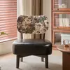 Poltrona Sofá Estilo Retrô Sofá Preguiçoso Giratória Sala de Estar Poltrona Sofá Individual de Alto Padrão Cadeira com Encosto de Madeira Maciça Casa