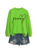 Amazon Ebay Estação Independente Casual e Confortável Feminino Estampa de Coração Grammy Simples Outono e Inverno Novo Moletom