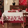 Mantel 2026 Año del Caballo, Impermeable, Aislante Térmico, Sin Lavado, Rojo, Festival de Primavera, Mantel Decorativo de Alta Gama, Mantel Largo