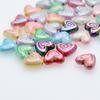Cuentas Perforadas con Forma de Corazón de Melocotón Color Plated Impreso Cerámica Imitación para Collar Hecho a Mano con Lazo, Cadena para Teléfono Móvil, Accesorios de Joyería