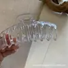 Para cabelos grossos, presilha de tubarão acrílica da moda, presilha de cabelo francesa fofa em formato de coração, presilha de garra com laço elegante para mulheres