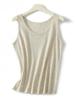 Fular de Lino Lyocell Opaco para Mujer Verano Nuevo Estilo Ropa Exterior Top Básico Interior sin Mangas Chaleco de Cuello Redondo a Rayas