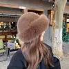 Gorro de Invierno Nuevo de Felpa Mongol de Ala Ancha para Mujer que Muestra la Cara Pequeño Versátil Cálido Protección para Orejas Imitación de Cuero Gorro de Princesa