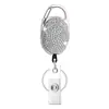Chaveiro de metal com strass brilhante transfronteiriço fácil de puxar porta-crachá para equipe médica porta-crachá retrátil