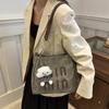 Bolsa de desenho animado nova de outono de 2024, bolsa tote simples e fashion para o dia a dia, textura retrô, bolsa de ombro diária