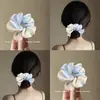 ¡Isla Mar Azul! ¡Gomita de Malla Degradada! Goma para el Cabello Banda Elástica Accesorio para el Cabello para Mujeres Herramienta para Moño de Verano