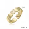 Anillo Abierto Geométrico de Corazón Chapado en Cobre Dorado de 18K con Circonita Aogu Simple y Personalizado Anillo Versátil de Lujo Accesible de Nicho para Mujer
