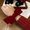 Lazo Rojo Terciopelo de Año Nuevo para el Cabello para Mujer, Cuerda Festiva para Cola de Caballo o Moño, Goma Elástica para el Cabello