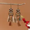 Pendientes de Pavo Real para Minorías Étnicas, Regalos Retro de Plata Miao Estilo Étnico, Accesorios de Pendientes Vintage de Imitación Plata