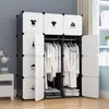Armário Simples Personalizado Armário de Armazenamento Combinação Plástico Quarto de Dormitório Quarto Alugado Estrutura de Aço Espessa Armário Montado