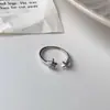 Anel de Prata Estilo Coreano Tartaruga e Estrela do Mar Fofo para Mulheres, Moderno e Elegante, Anel de Zircônia Fresco e Simples, Joia Doce para Mãos