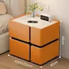 Mesita de noche inteligente, simple y moderna, multifuncional con carga inalámbrica y altavoz, gabinete de mesita de noche de madera maciza de lujo ligero para uso en el hogar del dormitorio