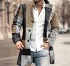 Abrigo de Cuadros para Hombre 2022 Nuevo Abrigo de Comercio Exterior Abrigo Casual de Longitud Media Europeo y Americano Abrigo de Lana Estampado 3D para Hombre