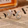 Brincos de Argola Zircônia Diamante Quebrado Estilo Coreano Design Nicho Simples Luxo Acessível Versátil Estilo Ins Mulheres