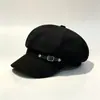 Gorra de pintor de moda y versátil estilo coreano para mujer, gorra retro japonesa tipo pico de pato, gorra de vendedor de periódicos y boina estilo británico