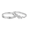 Anillo de Flor de Jazmín de Plata de Ley s999 Lujo Ligero Juego de Anillos de Pareja de Gama Alta Anillo Ajustable Regalo de Cumpleaños para Novia
