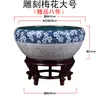 Tanque de Agua para Flores para Cultivar Nenúfares, Tanque de Peces Hidropónico para Acuicultura, Macetas de Cerámica, Barril Profundo de Loto Antiguo de Gran Diámetro Tanque Feng Shui