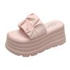 Chinelo Anabela Estilo Coreano para Verão Feminino para Uso Externo 2025 Novo Chinelo de Dedo Salto Alto Plataforma Moda