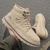 Otoño e Invierno Nuevas Botas Cortas Casuales de Trabajo de Suela Gruesa de Caña Alta para Hombre Moda Tendencia Botas Martin Antideslizantes Resistentes al Desgaste