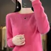 Suéter de tricô, pulôver de inverno feminino de alta qualidade, novo estilo, camada base de fleece Andy, peça de vestuário feminina de primeira linha com enfeites de strass, gola redonda transfronteiriça