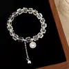 Pulseira Branca de Cristal Transparente Simples, Fashion, de Luxo Leve, Alto Padrão, Design de Nicho Elegante, Pulseira da Moda Tendência para Mulheres