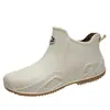 Botas de Chuva Masculinas para Uso Externo, Antiderrapantes, Impermeáveis, Botas de Chuva Curtas da Moda, Sapatos de Borracha Resistentes ao Desgaste com Solado Grosso, Sapatos para Dias Chuvosos de Pesca de Cozinha