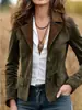 Novo Blazer de Primavera e Outono da Amazon, Jaqueta com Lapela Retrô, Estilo Curto para Mulheres, Casual para Outono e Inverno, Camurça Sintética para Tamanhos Pequenos