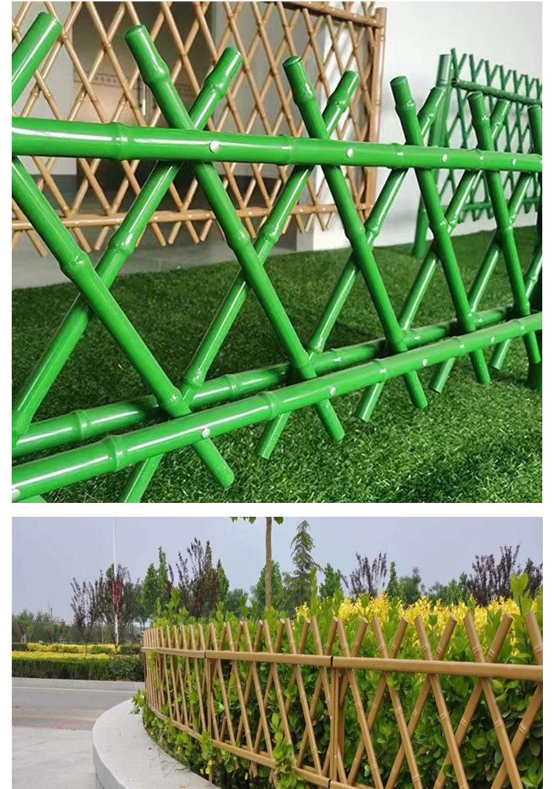 不锈钢仿竹栅栏园林绿化带围栏菜园仿真栏杆景观花园竹节式护栏