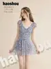 Haoshou 161002 Nuevo Traje de Baño para Adultos para Mujer, Estilo Fresco y Dulce, Traje de Baño de una Pieza Estilo Falda Adelgazante