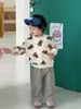 Sudadera de Dibujos Animados para Niños Otoño 2026 Nuevo Estilo Coreano Ropa para Niños Atuendo de Otoño para Niños Conjunto de Pantalones a Rayas