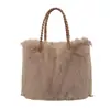 Bolso Tote Esponjoso de Textura de Alta Calidad Nuevo Bolso de Hombro Versátil para Mujer Otoño/Invierno Viaje Diario Bolso de Mano de Felpa