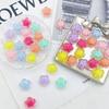 Contas de Flor de Cinco Pétalas Acrílicas Multicor Misturadas Transparentes Foscas Contas Centrais Pulseira DIY com Contas com Acessórios Decorativos