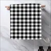 Toalha de Banho Waffle Clássica Preto e Branco, Toalha de Mão para Banheiro Impressa em Ambos os Lados Transfronteiriça, Pano de Prato Super Macio de Microfibra
