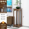 Nuevo Estilo Zen Chino Soporte de Flores de Bambú de Pie para Sala de Estar Mesa de Flores Simple con Ensambles de Caja y Espiga Soporte de Exhibición de Adornos Mesa de Flores para Balcón