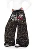 Pantalones de chándal anchos y curvos con estampado de camuflaje, estilo callejero americano para mujer, temporada Otoño e Invierno 2026, pantalones largos holgados e informales