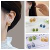 Pendientes de Cristal de Alta Gama Frescos Aguja de Plata Naranja Azul Mar Verde Pendientes de Color Degradado Roto Pendientes de Moda de Lujo Accesible Populares para Mujer