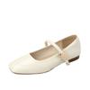 Zapatos Mary Jane de piel con punta cuadrada y tacón bajo estilo retro francés ZHR, primavera y verano 2024, nuevos, combinables, con falda
