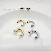 Exquisitos y Compactos Pendientes Metálicos Brillantes en Forma de Corazón Mariposa Forma de C para Mujer Pendientes Versátiles Simples de Gama Alta de Nicho Pendientes