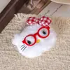 Muñeca de peluche de dibujos animados KT con gafas y estampado a cuadros, ropa decorativa, zapatos, calcetines, accesorios para muñecas, material para manualidades, colgante