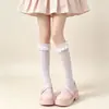 Calcetines con Adorno de Encaje y Lazo Colección Venta al por Mayor Puesto Callejero Calcetines Cortos Primavera Verano Delgados Lolita Cinta Calcetines Largos Calcetines JK
