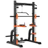 Rack de potência multifuncional integrado para supino, agachamento, máquina Smith, equipamento completo de treinamento de força para fitness em casa