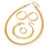 Moda transfronteriza collar de anillo liso pulsera ancha tejida traje de arete anillo abierto joyería de acero de titanio de cuatro piezas fabricante